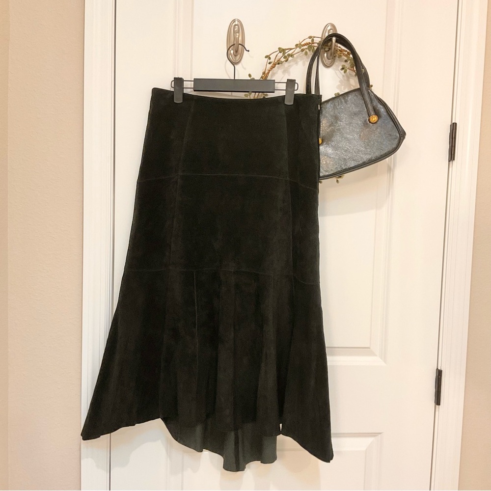 CAbi 683 Suede Leather Flared Skirt Sz 8, EUC